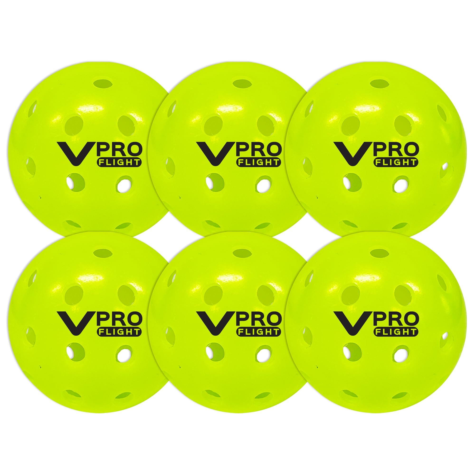Photo 1 of Vulcan | VPRO Flight Outdoor Pickleball | Official Ball of The PPA Tour & MLP | Hi-Vis Yellow | 6 Pack