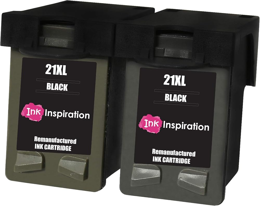Ink Inspiration 2 Black Ink Cartridges for HP 21 21XL Deskjet Officejet PSC