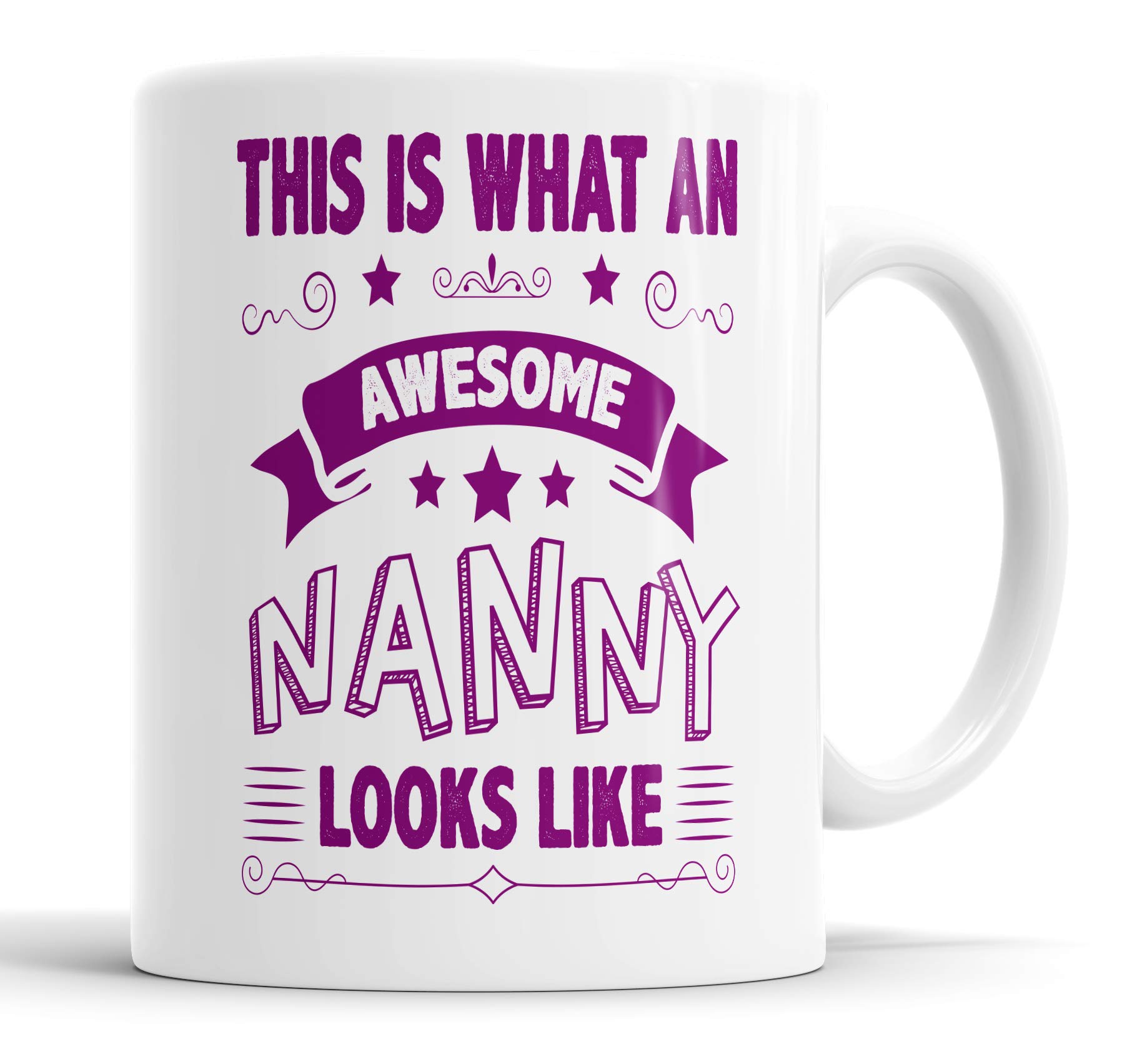 This is What an Awesome Nanny Looks Like Mug Humour, Joke, Leaving Present, Friend Gift Cup Birthday Christmas, Ceramic Mugs