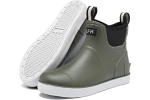 Women’s Rain Boots Waterproof Deck Boots Rubber Garden Boots for Women, Non-Slip Ankle Chelsea Boots for Fishing, Farming, Ya