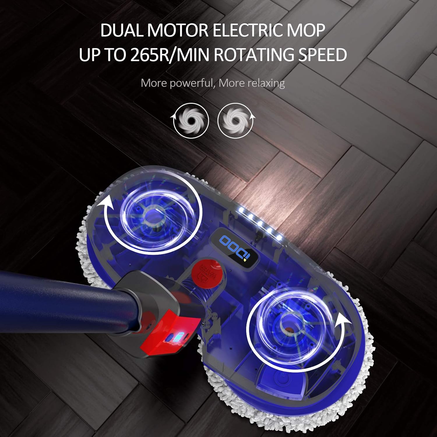 Cordless Electric Spin Mop, Spray Mop for Floor Cleaning with 265R/min Speed, Polisher with Built-in 300ml Water Tank for Hardwood & Tile & Marble & Laminate Floors, Scrubber with LED Headlight: Health & Personal Care