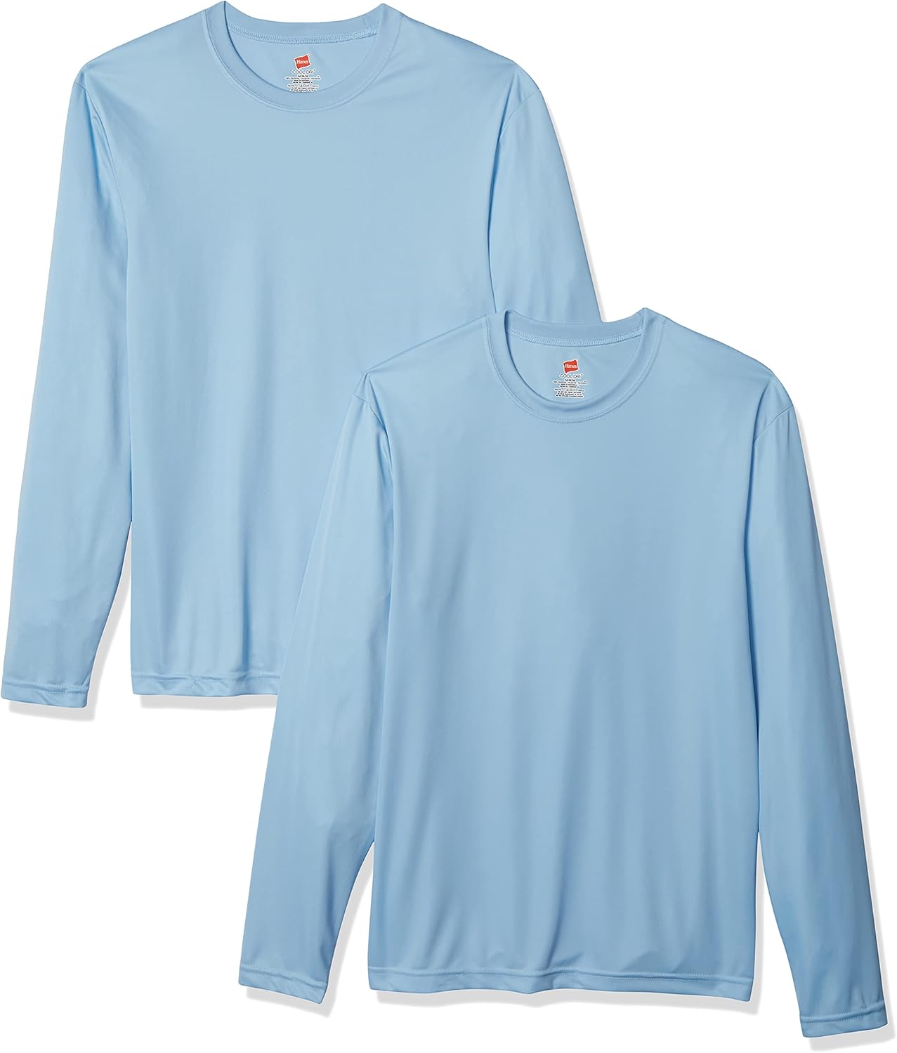 Hanes Men's Long Sleeve Cool Dri TShirt UPF 50+, XSmall, 2 Pack, Light Blue at Amazon Men’s