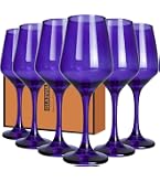 Amazon.com | Plastic Wine Glasses Set of 5 Elegant Wine Goblets Hard  Plastic Wine Cups on Stem 12 Ounce (Purple with Gold Rim, 5): Wine Glasses