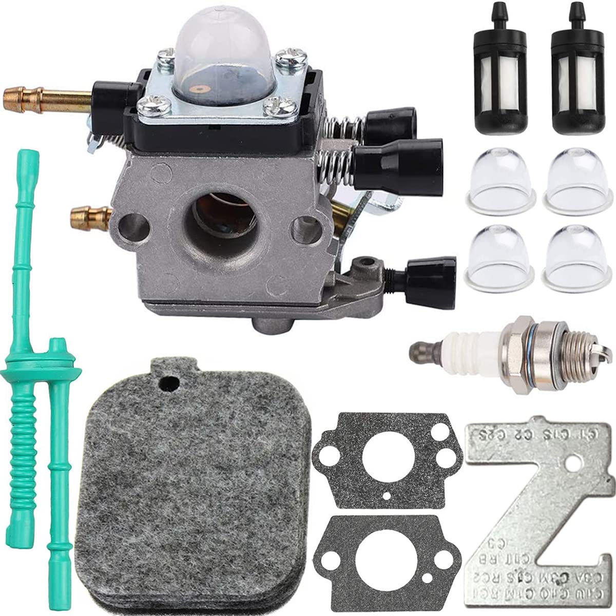 ZAMDOE C1Q-S68G Carburetor Tune Up Kit for Stihl BG45 BG46 BG55 BG65 BG85 SH55 SH85 Leafblower, with Fuel Filter Gasket, Replace # 4229 120 0606 C1Q-S68