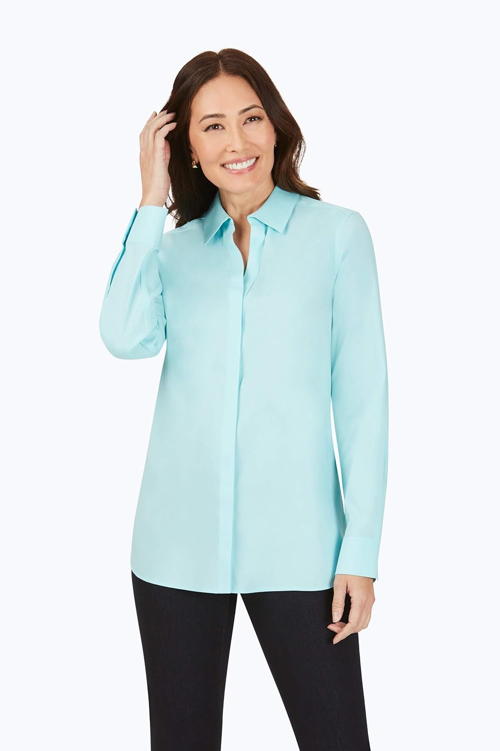 Foxcroft Women's Kylie Petite Stretch Non-Iron Shirt: Clothing