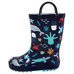 Hudson Baby Kids Rain Boots, Sea Characters, 4 US