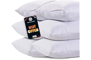 White Classic Zippered Style Pillow Case Cover - Luxury Collection 200 Thread Count, Soft Quiet Zippered Pillow Protectors, S