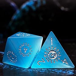 UDIXI Natural Blue Cat's Eye Stone DND Dice Set