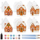 Thyle 6 Set Christmas Ceramic Gingerbread House to Paint, 4.7