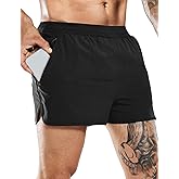 MIER Men's 3 Inches Quick Dry Running Shorts Liner Lightweight Water Resistant Athletic Workout Lined Shorts