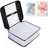 WISEPRO 28 Slots Seed Storage Organizer Box with Clear Zipper Bag, Garden Seed Containers for Flower Vegetable Plants, Photo & Card Storage Case