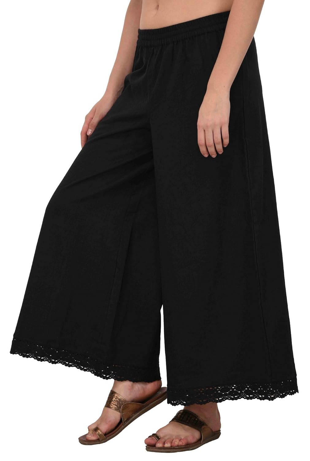 pistaa women's solid lace palazzos