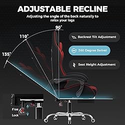 GTPLAYER Gaming Chair, Computer Chair with Footrest