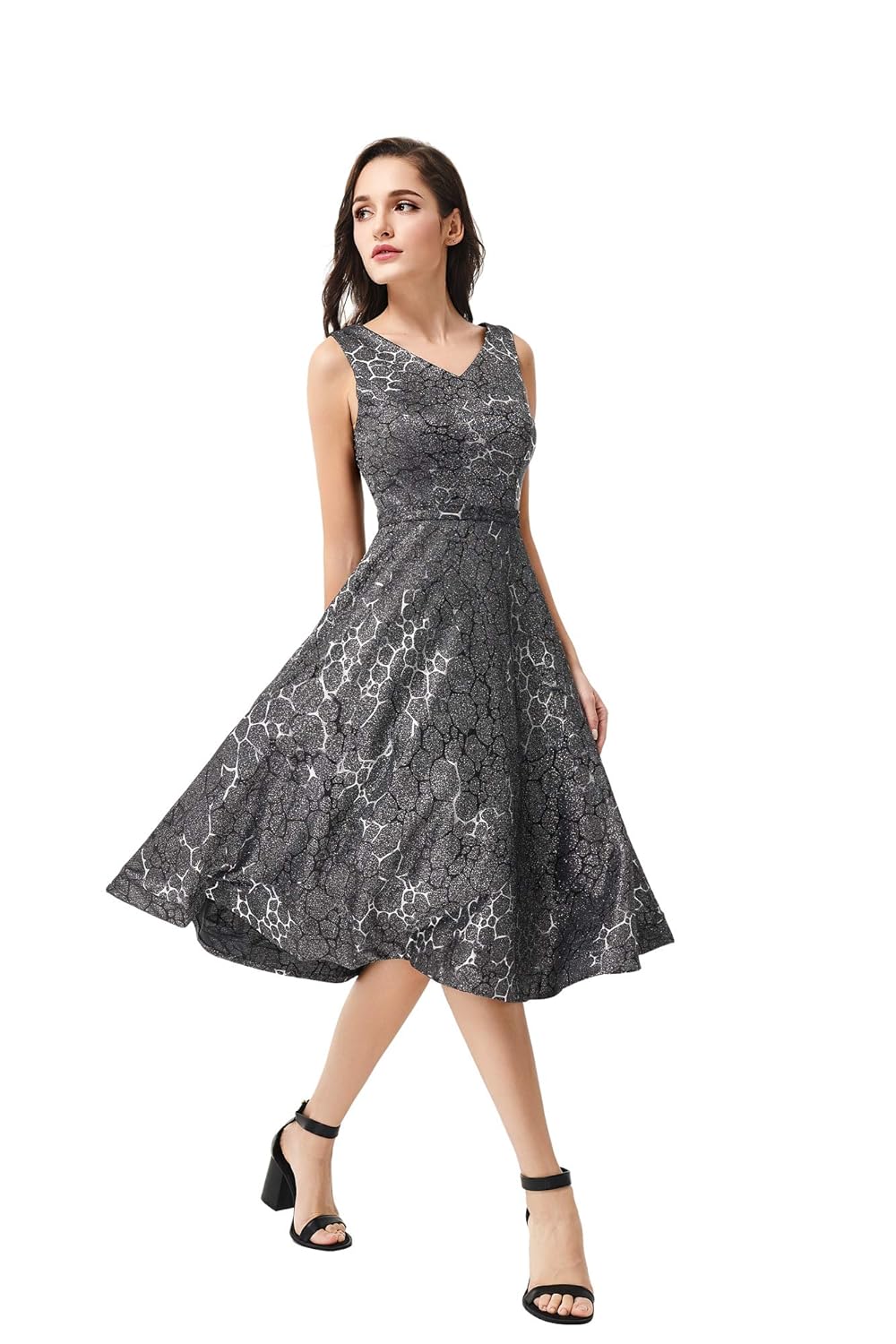 Women Dress V-Neck line Elegant Sleeveless Cocktail Party Long Dress