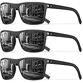 Square Polarized Sunglasses for Men Vintage Style Driving Travel Sun Glasses Lightweight Frame UV Protection Goggles