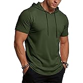 MAGCOMSEN Men's Short Sleeve Hoodie UPF80+ Workout Lightweight Athletic Gym Hooded T Shirts