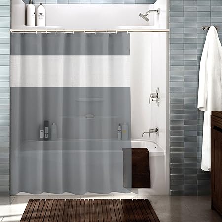 Cortina Bathroom Solid Grey Shower Waterproof Curtains 82 X 45