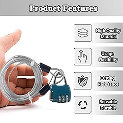 Cable Wire Rope with Double Loop, Security Cable