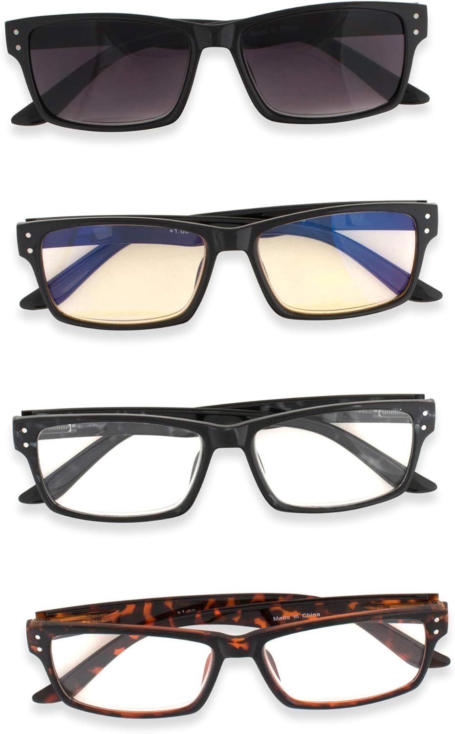 Set of 4 Vibrant Unique Comfortable Reading Glasses