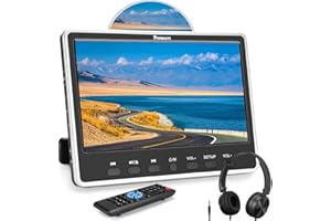 NAVISKAUTO 12'' Headrest DVD Player with HDMI Input, Car DVD Player with Free Headphone Support USB/SD Card, Region Free, Last Memory, AV in & AV Out