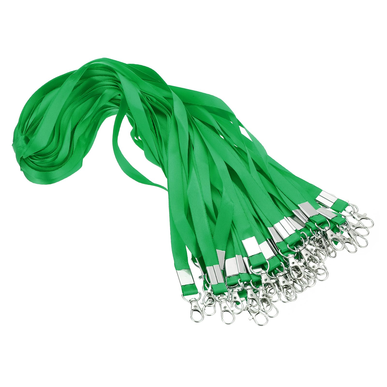 PATIKIL 48cm Lanyards Bulk, 50pcs Teacher Lanyards for ID Badges Keys Badge Lanyard Durable Personalized with Clip for ID Card, Dark Green