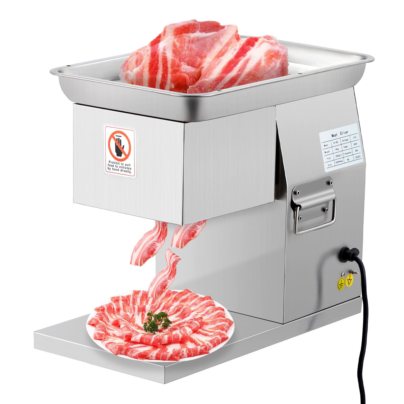 Photo 1 of Takywep Stainless Steel Meat Slicer, 551LB/H Electric Meat Cutting Machine, 800W Commercial Meat Cutter Machine for Home Use, 3MM Thickness & 90mm Blade Diameter, Effortlessly Slice Meat, Bread, Chees