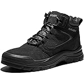 Furuian Steel Toe Boots for Men Women Comfortable Lightweight Work Boots for Men Slip Resistant High Top Steel Toe Safety Shoes Puncture Proof Indestructible Construction Shoes