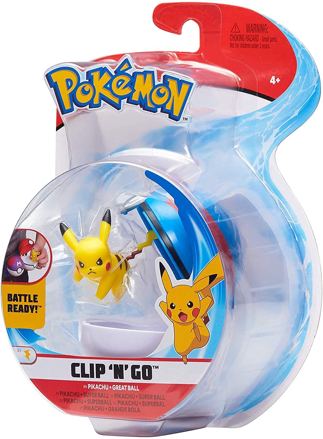 Wicked Cool Toys Pokemon Clip 'n' Go Pikachu & Great Ball
