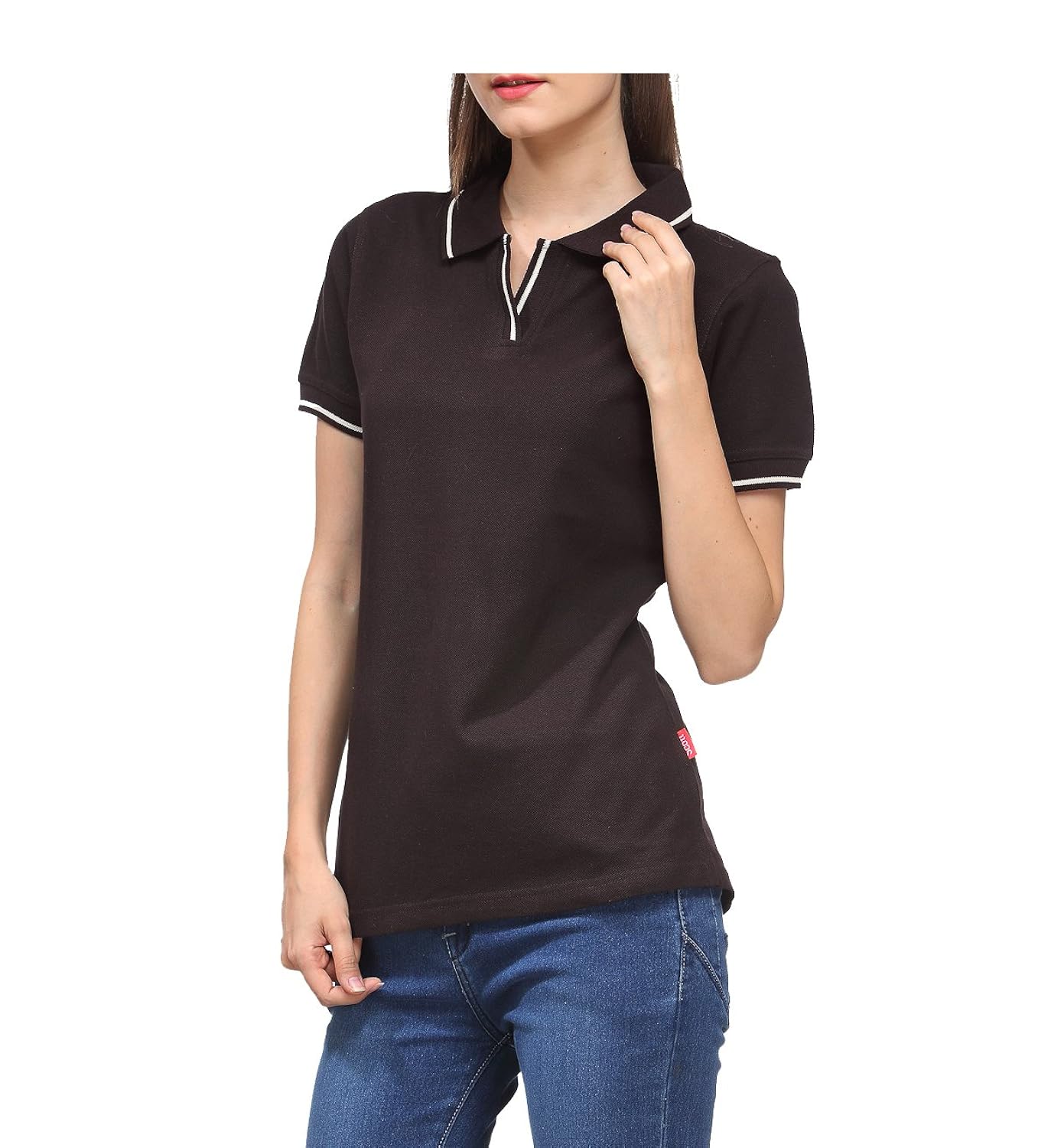 scott women's premium cotton polo t-shirt - coffee brown