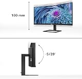Philips 346E2CUAE 34 inch Curved QHD Monitor USB-C Dock 100Hz 1ms VA Speakers view 5