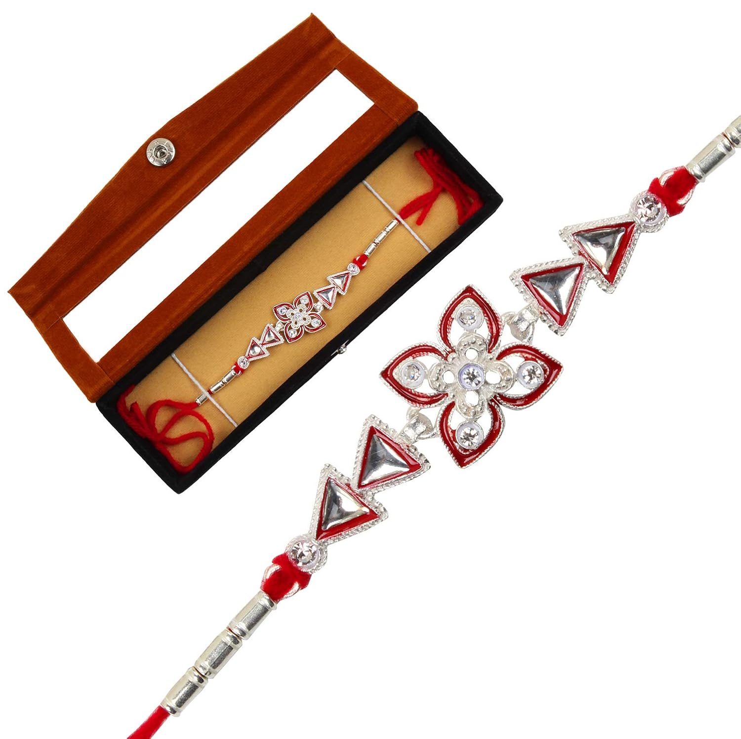 jewel fuel silver non-precious metal rakhi for men