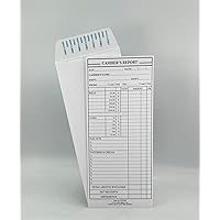 500 Cashier's Cash Report Envelopes, 6x9 Inch, Peel & Seal, 28lb White Paper - For Banks, Restaurants, Retail