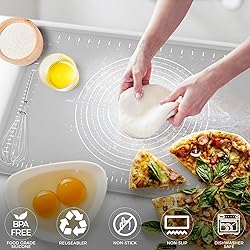 Silicone Baking Mat 32" x 24", Extra Thick Dough