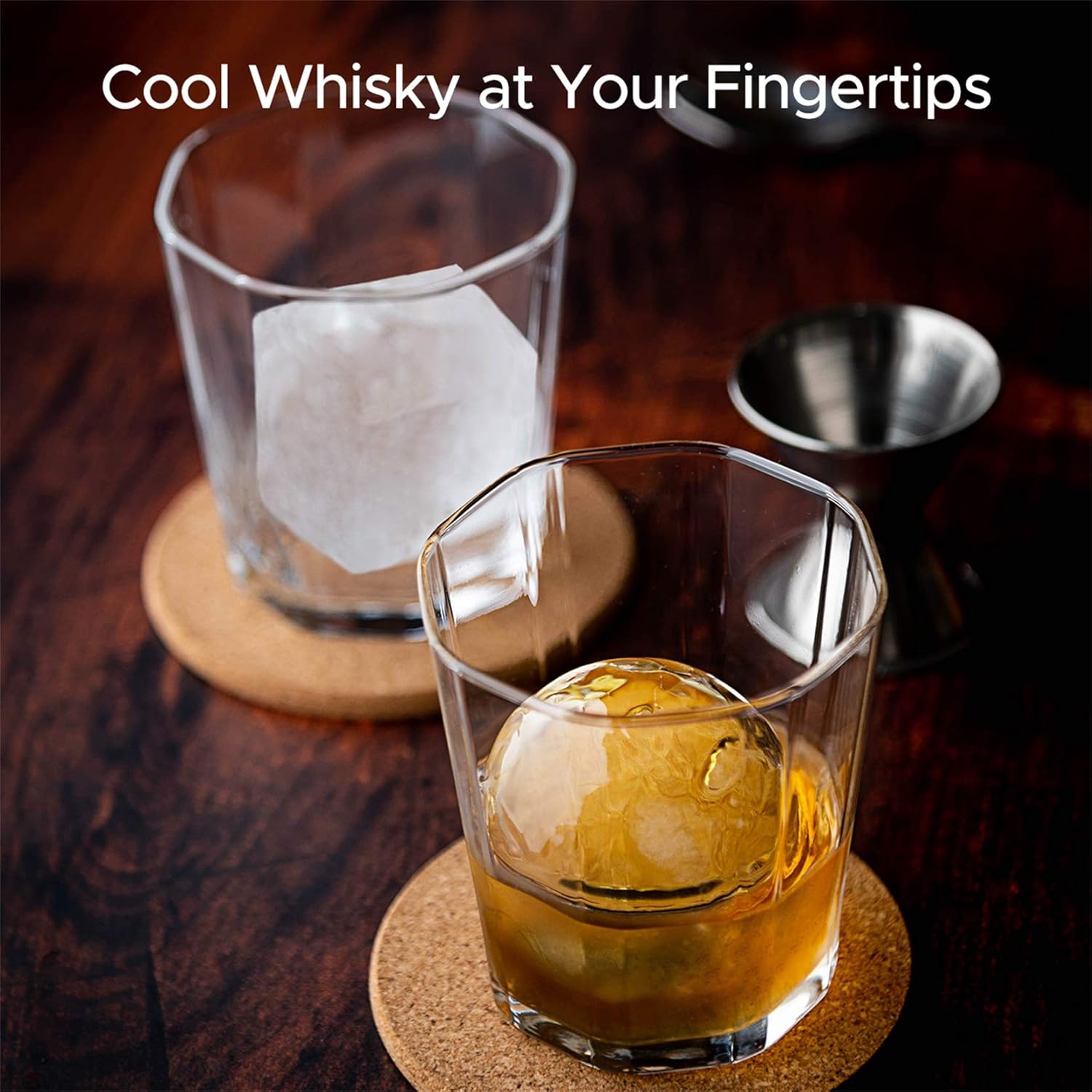 OMORC Ice Cube Trays, Silicone Ice Ball Maker Easy Release Food Grade Flexible Stackable Safe Ice Cube Molds 6 Cavity for Whiskey, Cocktails, Baby Food, Reusable and BPA Free, Pack of 2: Kitchen & Dining