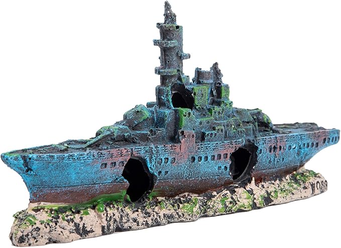 top fin ship aquarium ornament