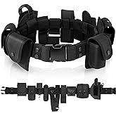 Odoland Police Security Modular Equipment System - Molded Duty Belt Set with Colt 1911, Flashlight, Baton Holsters