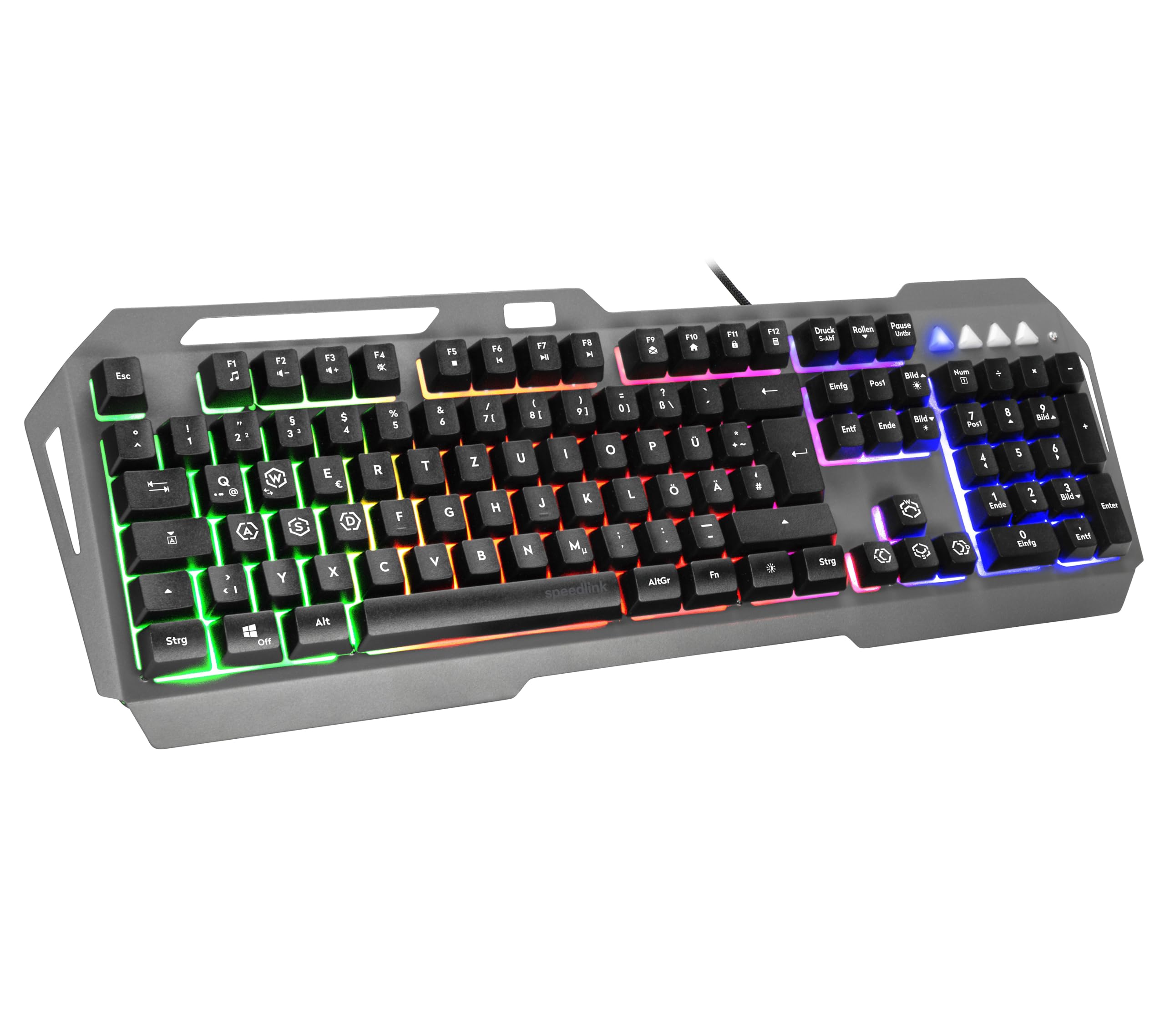 Speedlink LUNERA Metal Rainbow Gaming Keyboard – gaming keyboard – with lighting – full format keyboard – DE layout, black
