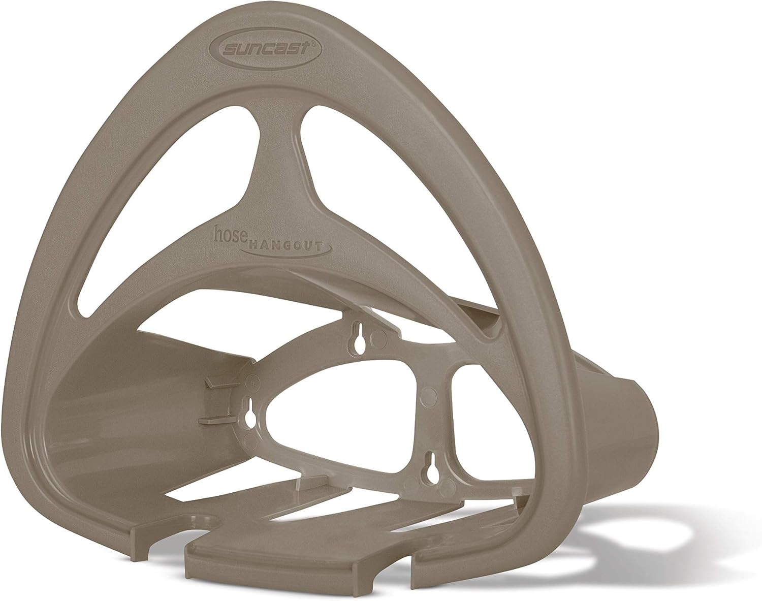 Suncast Deluxe Garden Hose Hangout with Storage Compartment - Wall Mount Garden Hose Reel that Holds 150' of Garden Hose - Storage Compartment for Nozzles, Garden Gloves and Hose Accessories - Taupe : Sun Cast Garden Hose Hangout Taupe : Garden & Outdoor