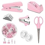 SKYDUE Pink Office Desk Accessories, Pink Office
