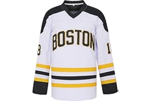 AMORTW Kids Ice Hockey Jersey #18 Gilmore Hockey Shirts Black/White