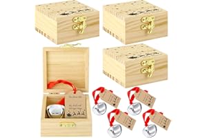 Ceenna 4 Sets Christmas Believe Bell Gifts Polar Ornaments Bulk Santa Bells Christmas Polar Train Party Gifts Decorations Tree Decor (Beige)