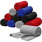 12 Bulk Pack Fleece Throw Blankets, 50x60 Soft for Home, Office, Wedding, Gift, Camping (Assorted 1)
