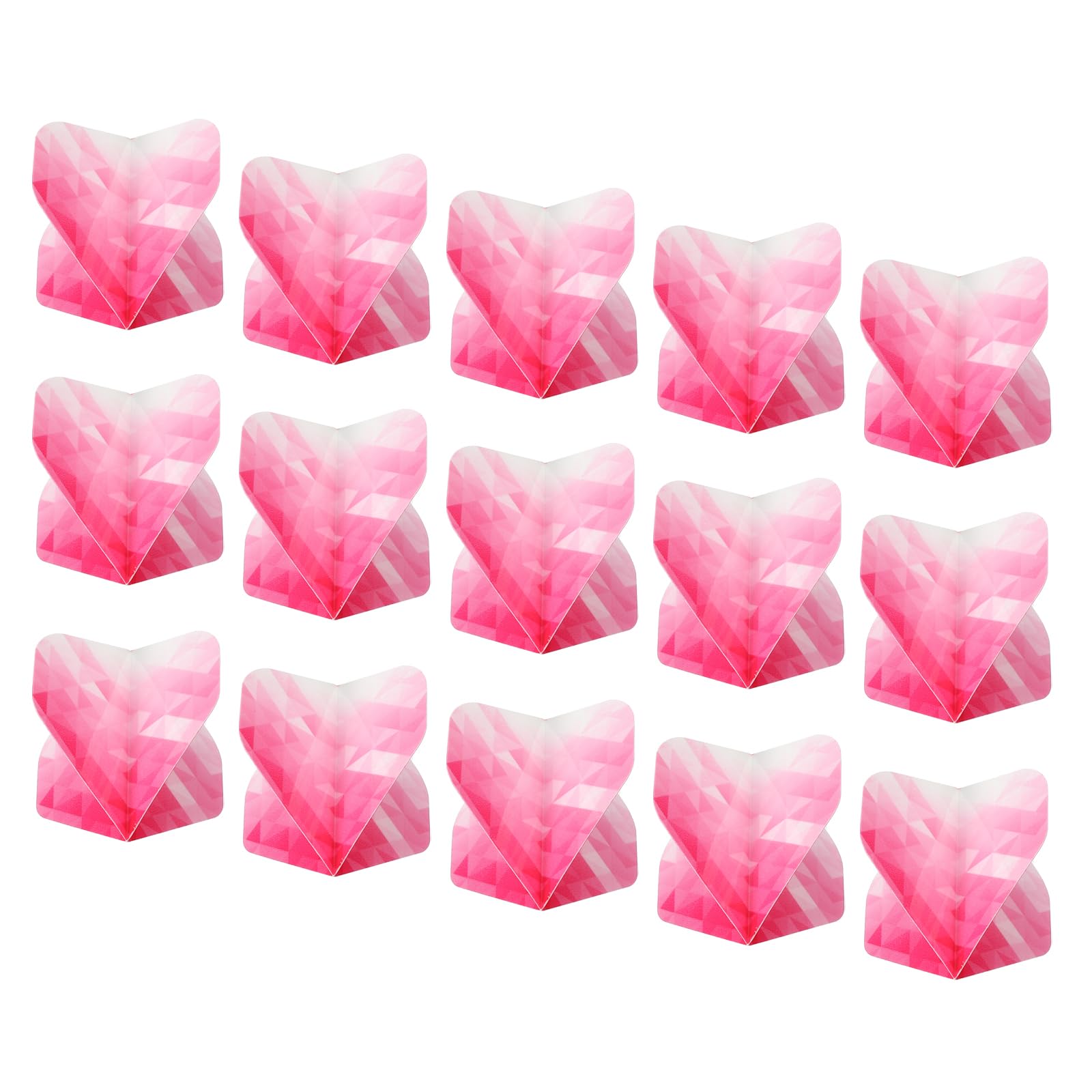 M METERXITY 15 Pack Standard Dart Flights - Flight Thick Geometric Pattern Apply to Soft Tip Steel Tip (White)