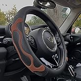 PINCTROT Comfy Grip Steering Wheel Cover, Anti-Slip Design, Universal 14.5-15 Inch(Silicone Brown)