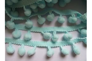 YYCRAFT YCRAFT One Roll 16 Yards Ball Fringe 5/8" Wide Pom Pom Trim Ribbon Sewing-Mint