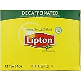 Lipton Tea Bags, Decaffeinated 72 ct (Pack of 2)