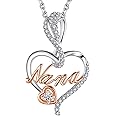 BFF&UNICORN Mothers Day Gifts for Women, Sterling Silver Mom Nana Grandma Necklace, Birthday Mothers Day Jewelry Gifts for Mom Grandma Wife from Daughter Son