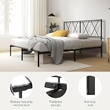 Zinus Elias Modern 3ft Metal Bed Frame with Headboard Black 90 x 190 cm view 7