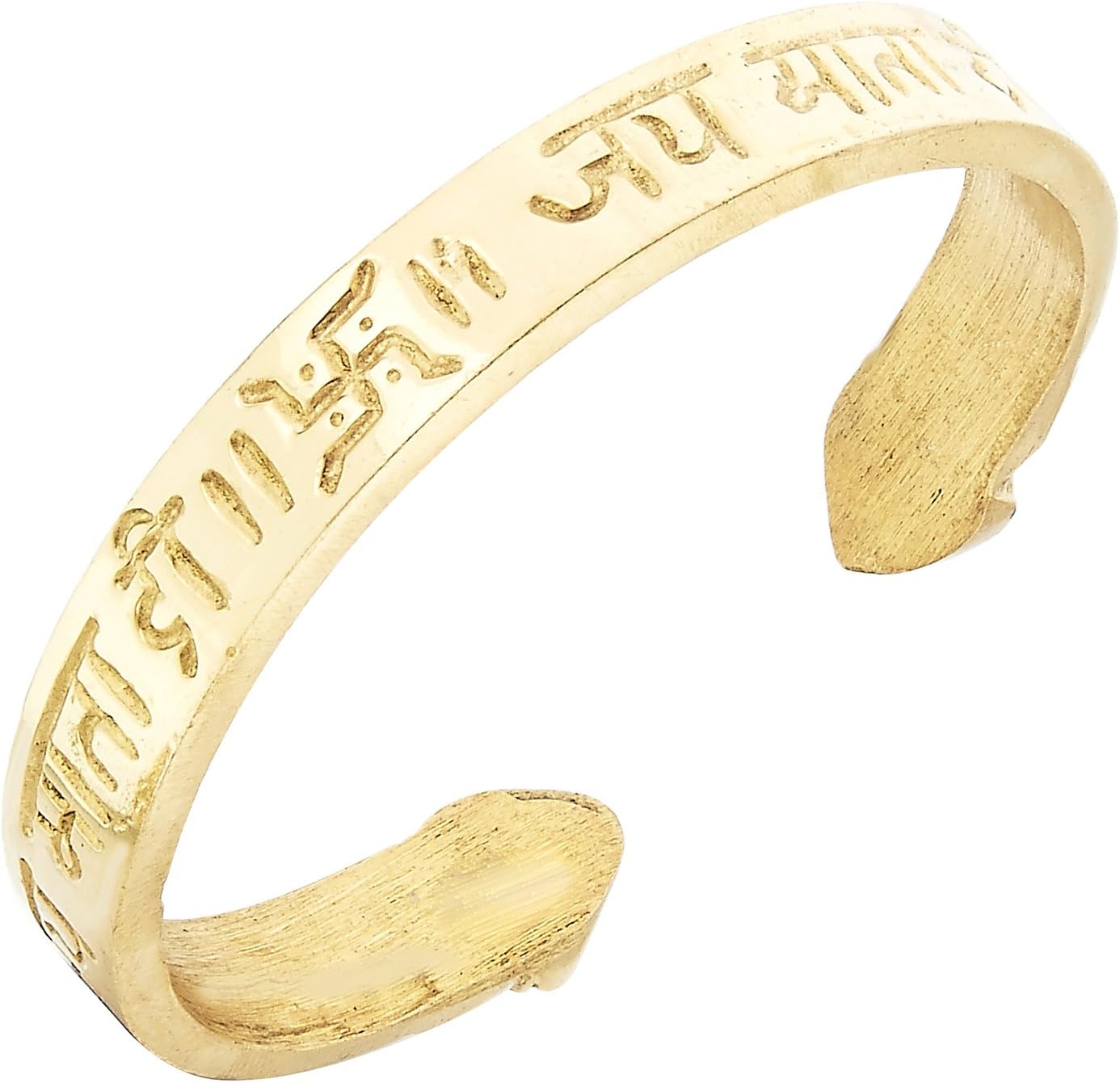 Zivom® Jai Mata Di Swastik Brass Cuff Kada Bangle Bracelet