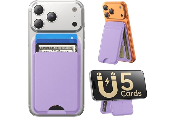 Fanseesy for MagSafe Wallet with Stand, 5 Card Holder, Slim Leather Magnetic Wallet for iPhone 17/16/15/14/13/12 Pro Max Plus